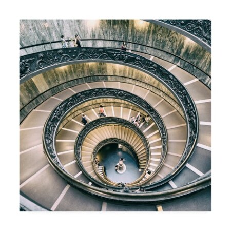 Trademark Fine Art Philippe Hugonnard 'Dolce Vita Rome 3 Spiral Staircase V' Canvas Art, 14x14 PH01361-C1414GG